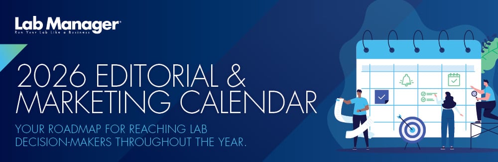 Lab Manager banner for the 2026 Editorial and Marketing Calendar.