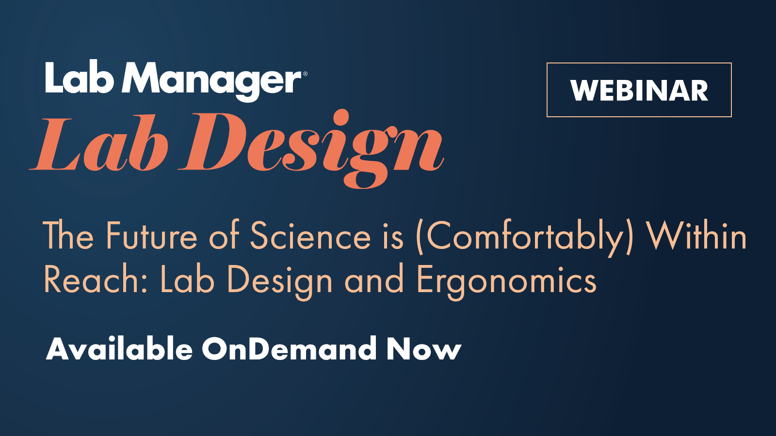 Lab Manager Lab Design and Ergonomics