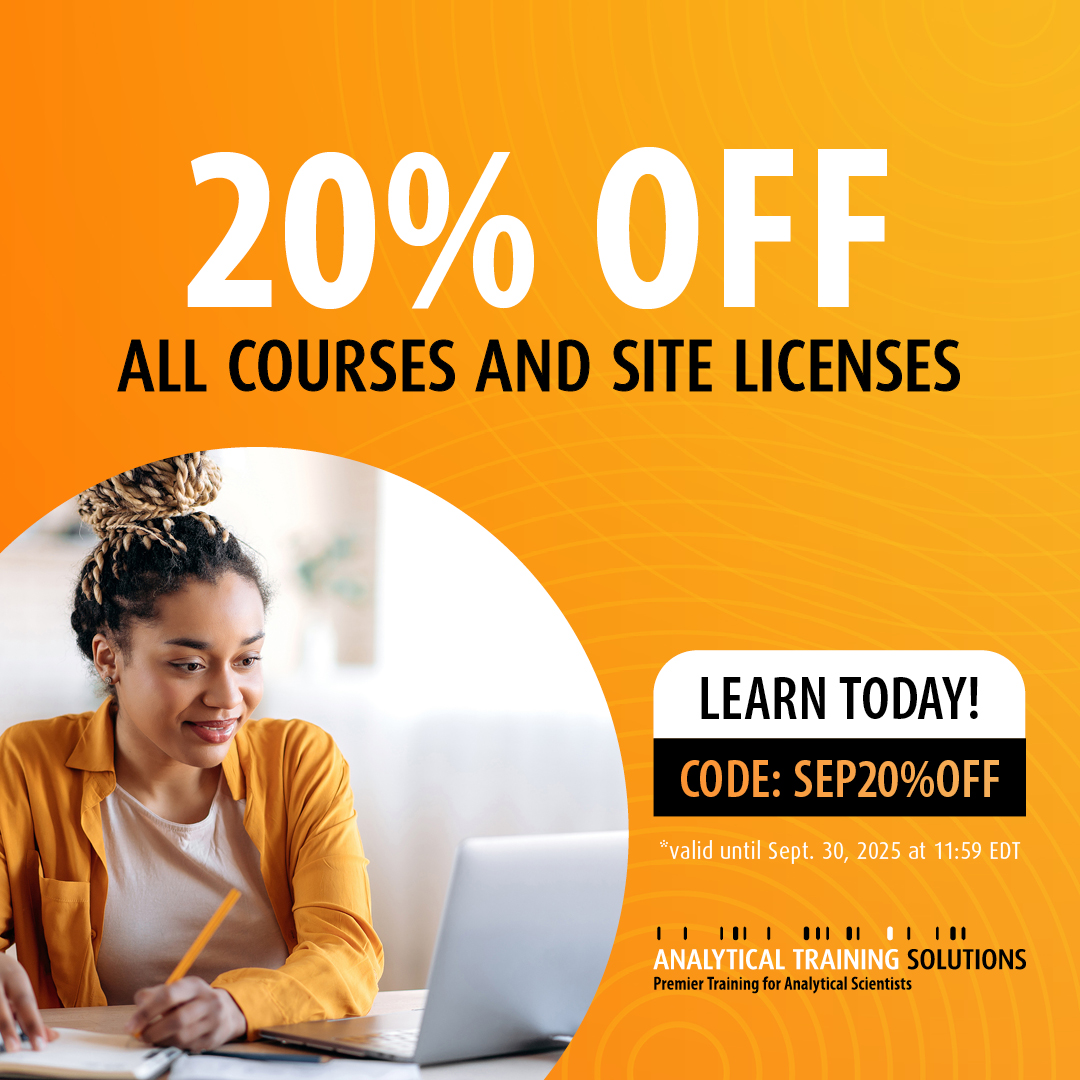 20% OFF All Courses and Site Licenses at Analytical Training Solutions